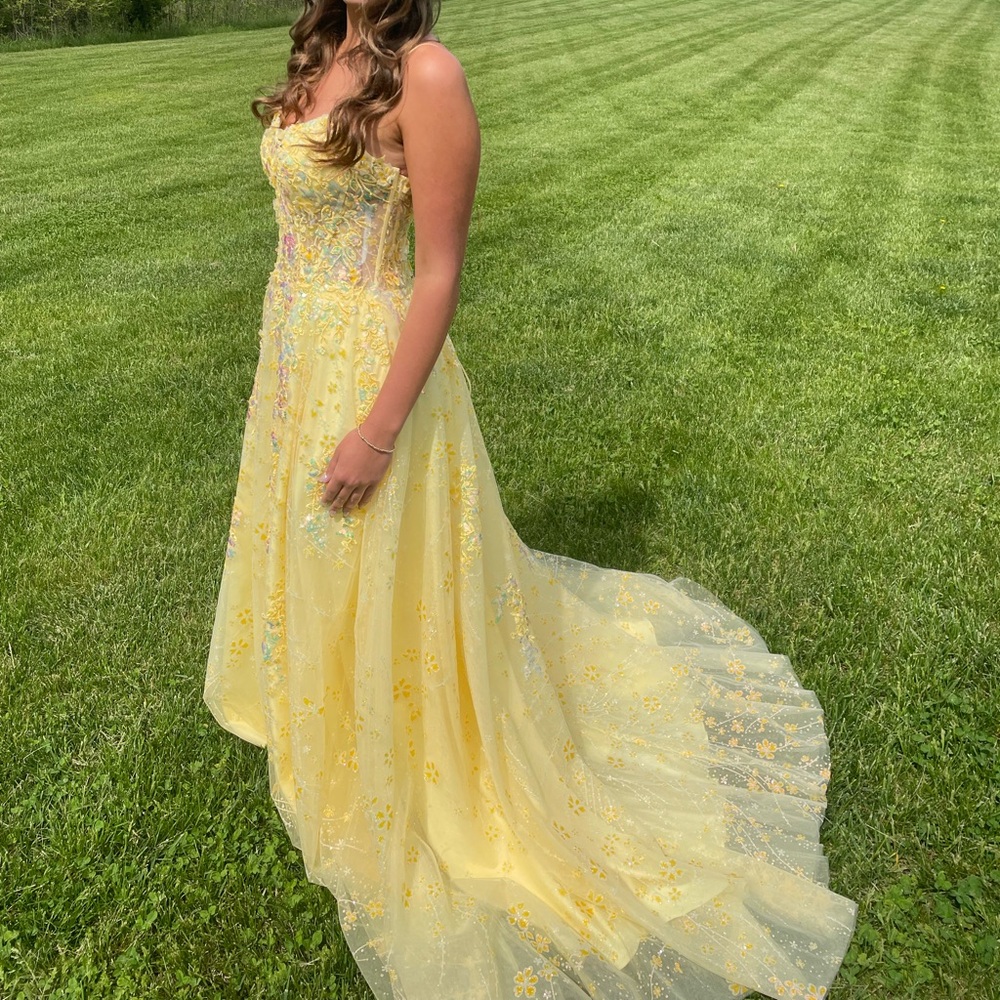 Armani Collezioni Yellow Prom Dress